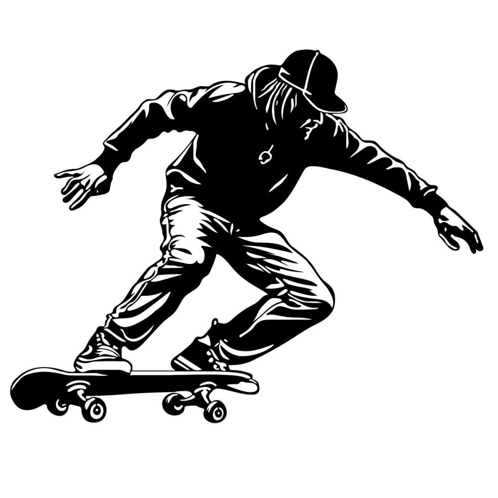 Skateboarding Silhouette Fabric Panel 1