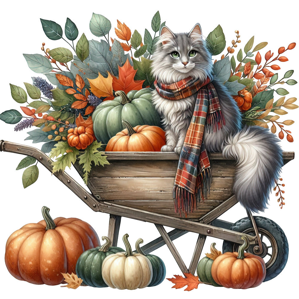 Autumn Cats Fabric Panel 73