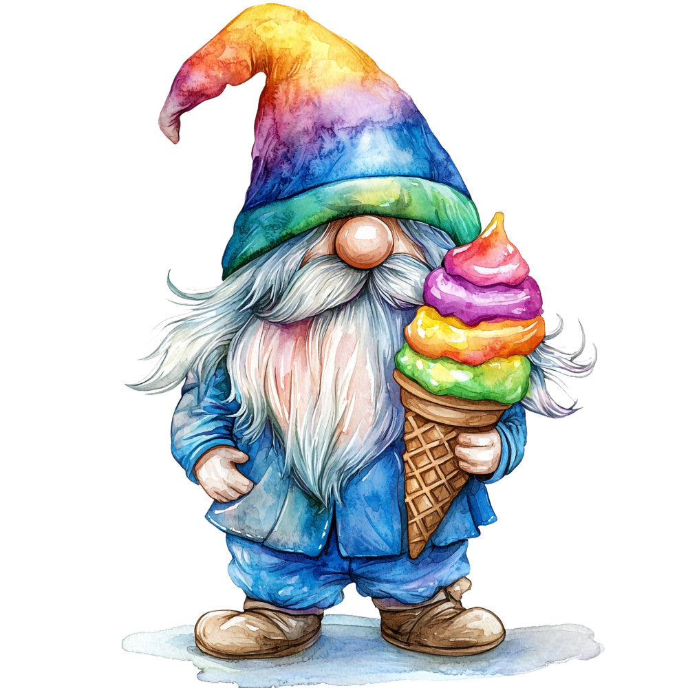 Ice Cream Gnome Fabric Panel 10