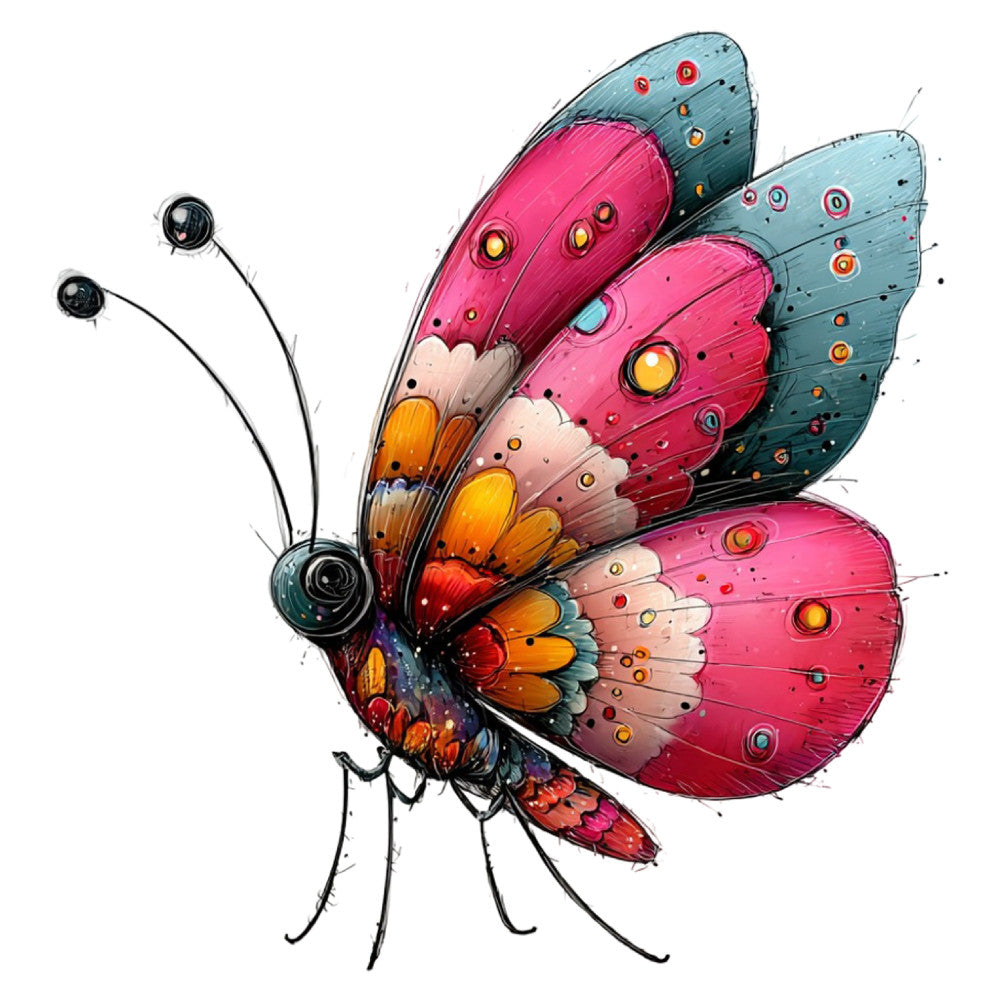 Whimsical Summer Butterfly Fabric Panel 19