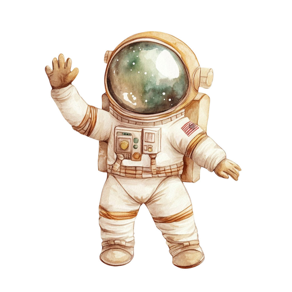 Watercolor Space Adventure Fabric Panel 26