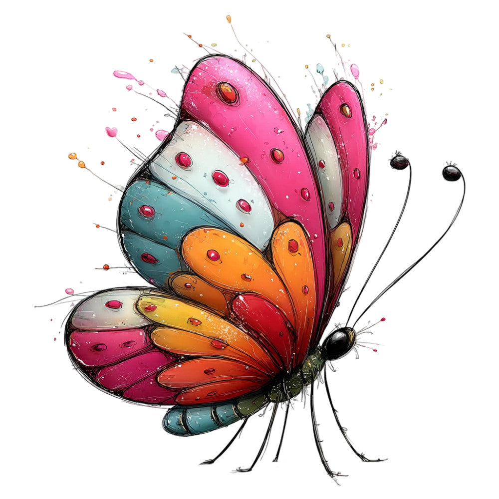 Whimsical Summer Butterfly Fabric Panel 43
