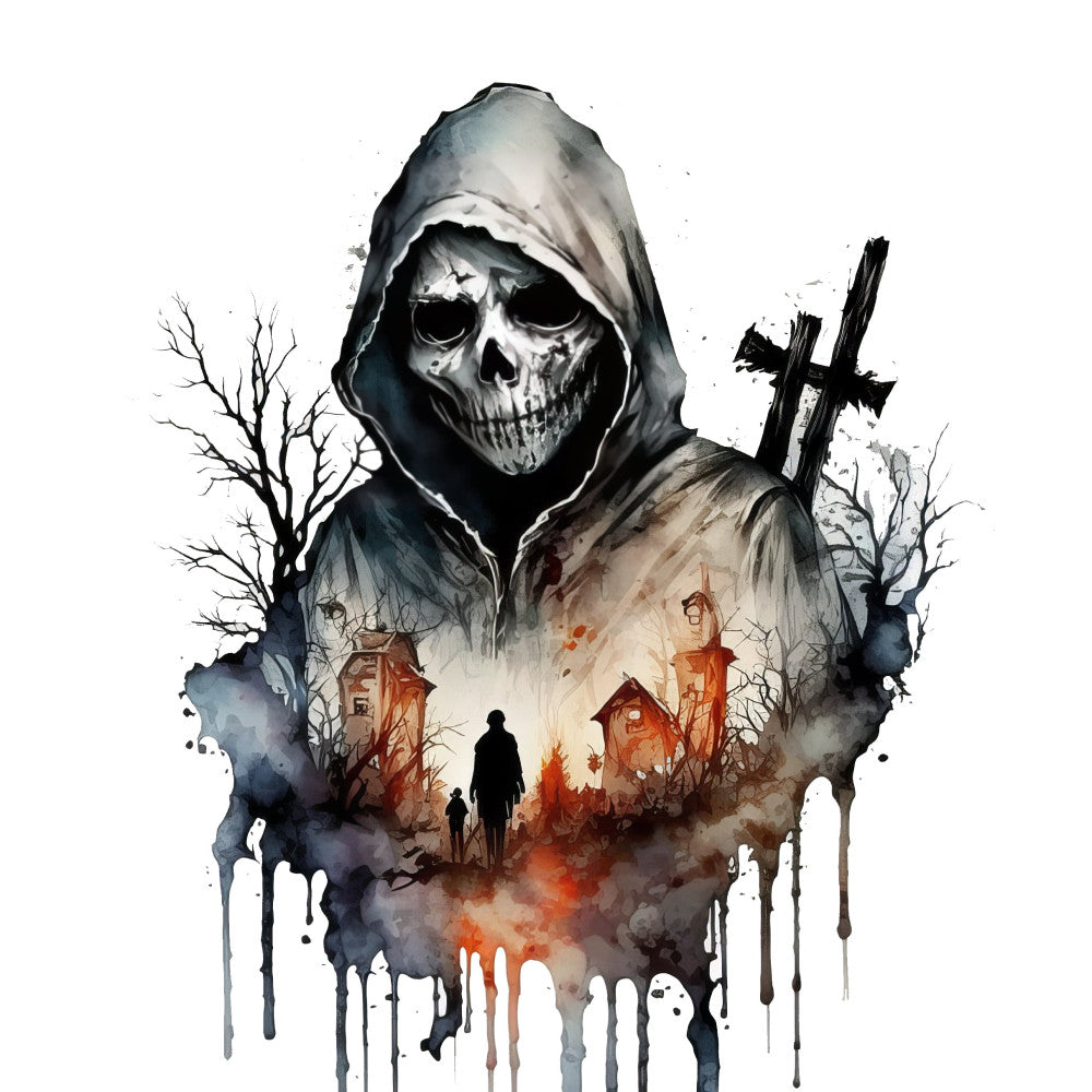 Creepy Halloween Horror Fabric Panel 24