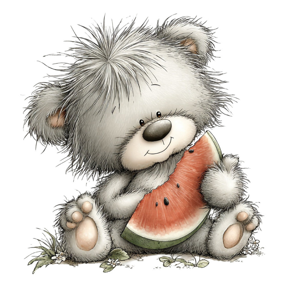 Whimsical Summer Teddy Bear Fabric Panel 29