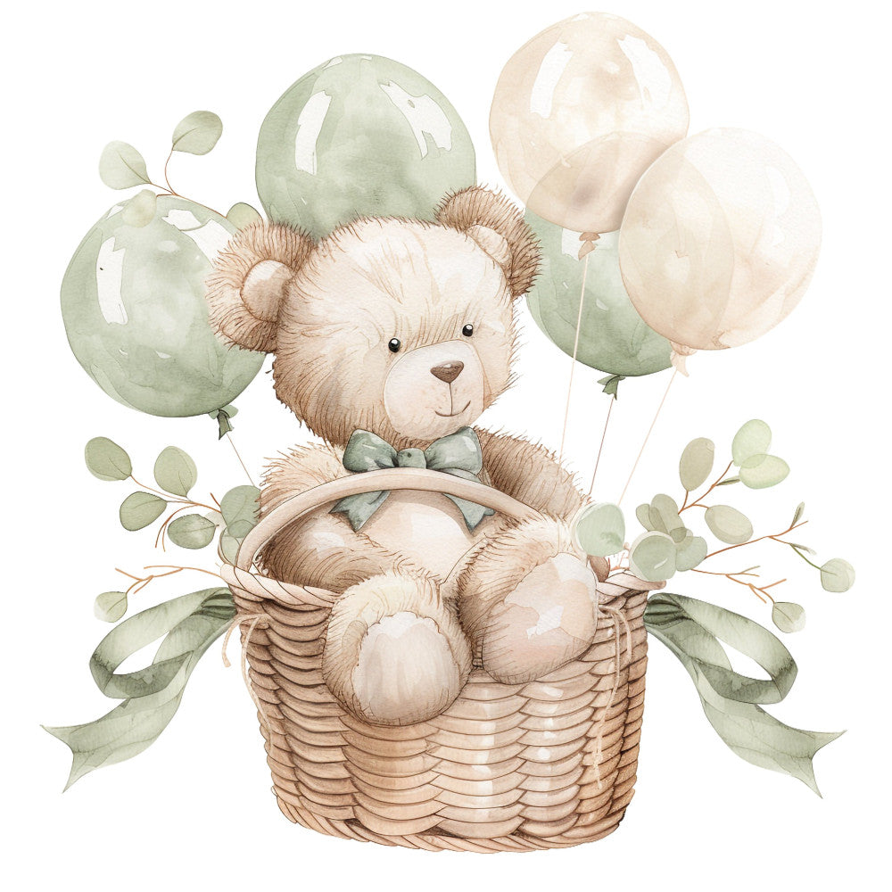 Nursery Teddy Bear Fabric Panel 5