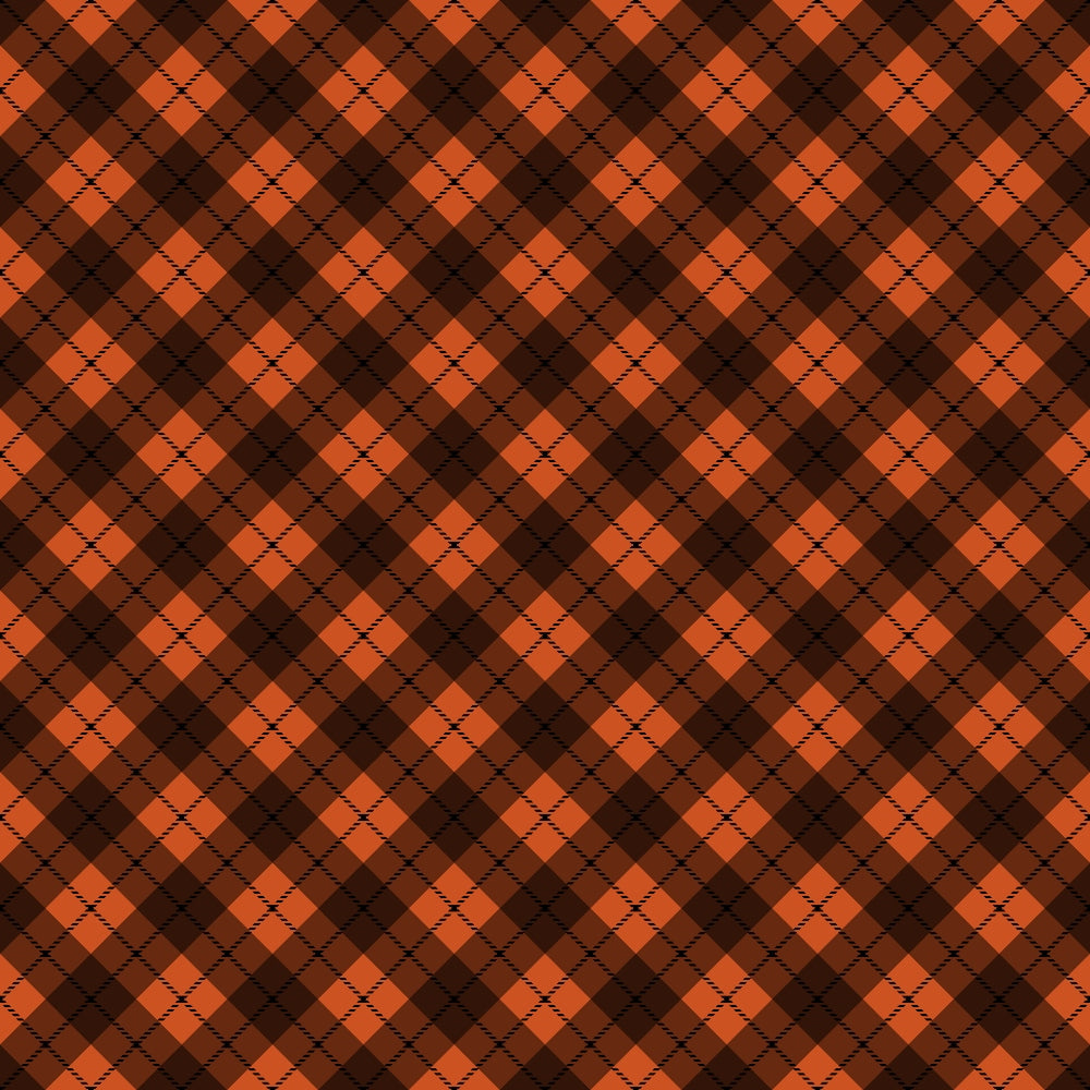 Daily Deal: Fall Orange Plaid Pattern 6 Quilting Cotton Fabric - 45" x 5 Yards"