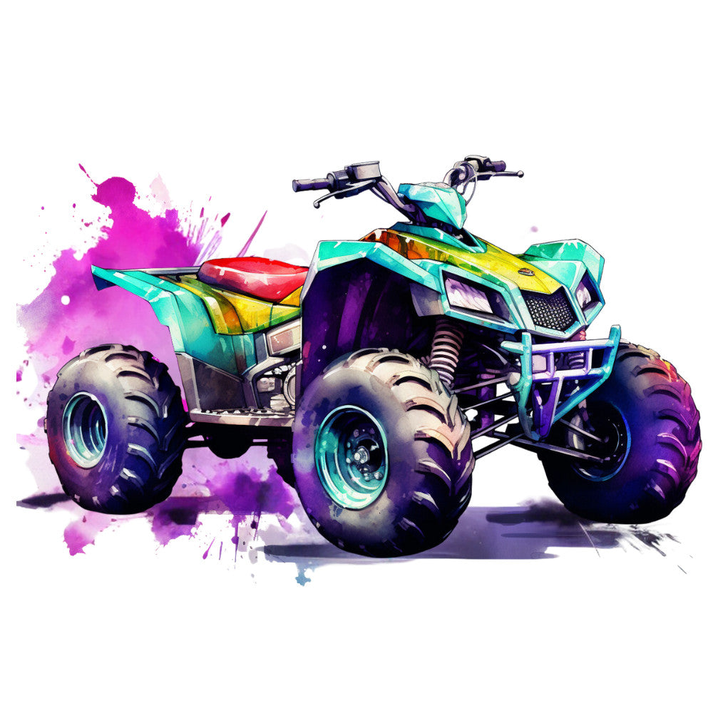 Watercolor Four Wheeler Fabric Panel 5