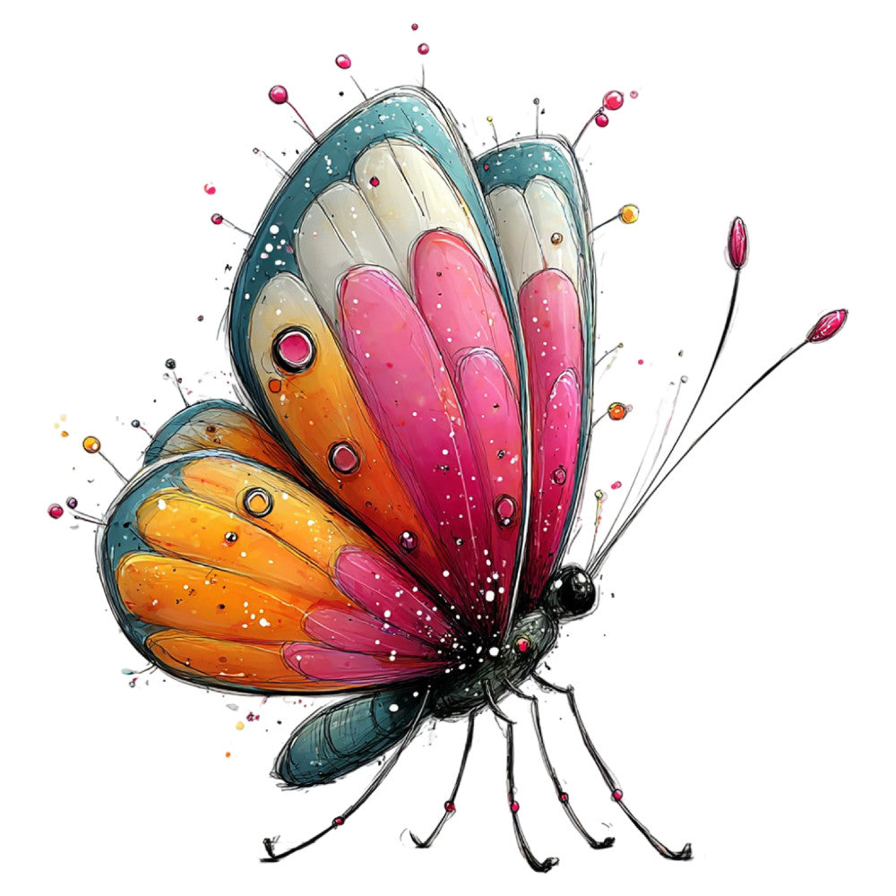 Whimsical Summer Butterfly Fabric Panel 36