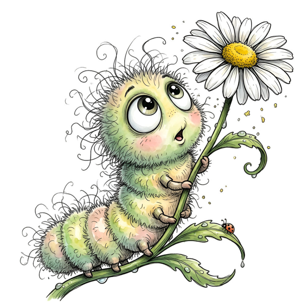 Summer Whimsical Caterpillar Fabric Panel 10