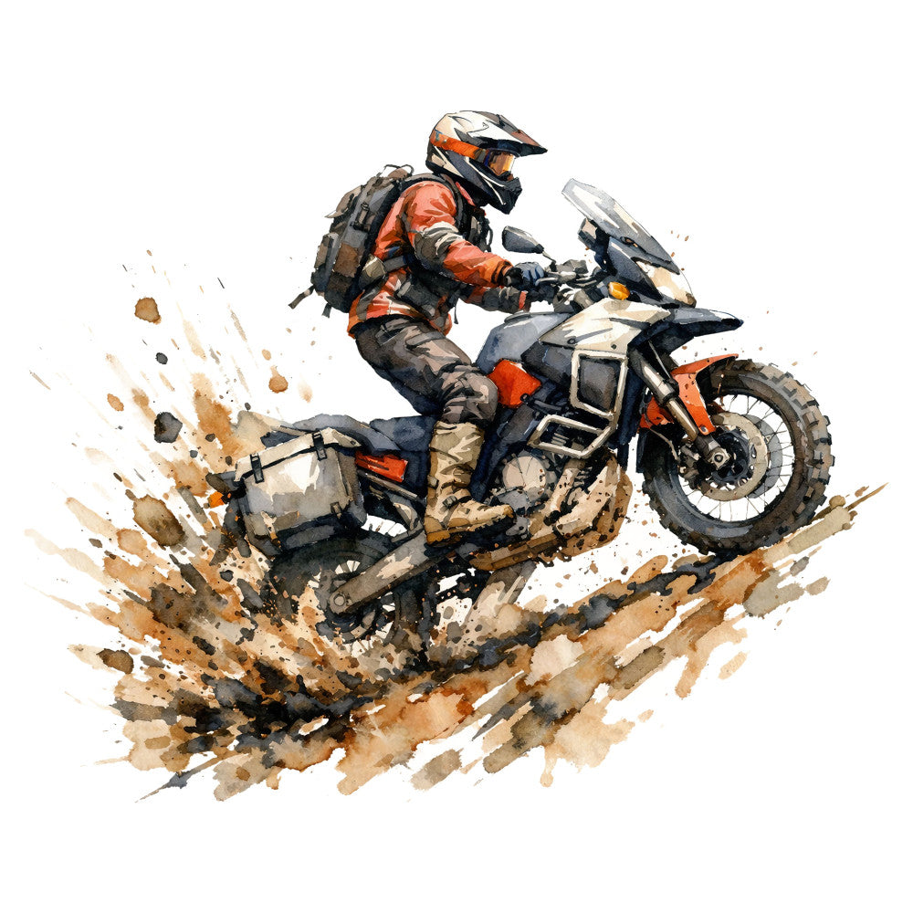 Watercolor Dirt Bike Fabric Panel 1