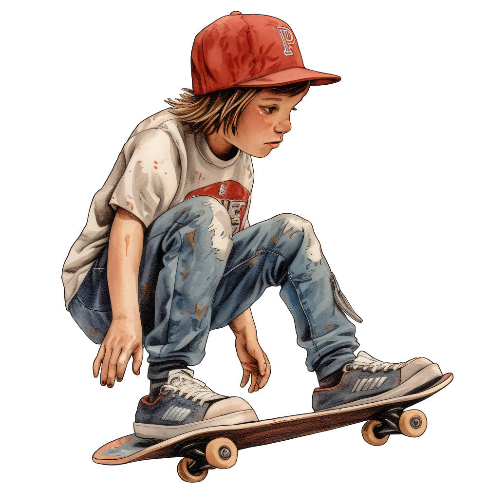 Kids Skateboarding Fabric Panel 4