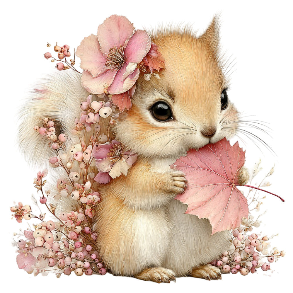 Whimsical Summer Squirrel Fabric Panel 10