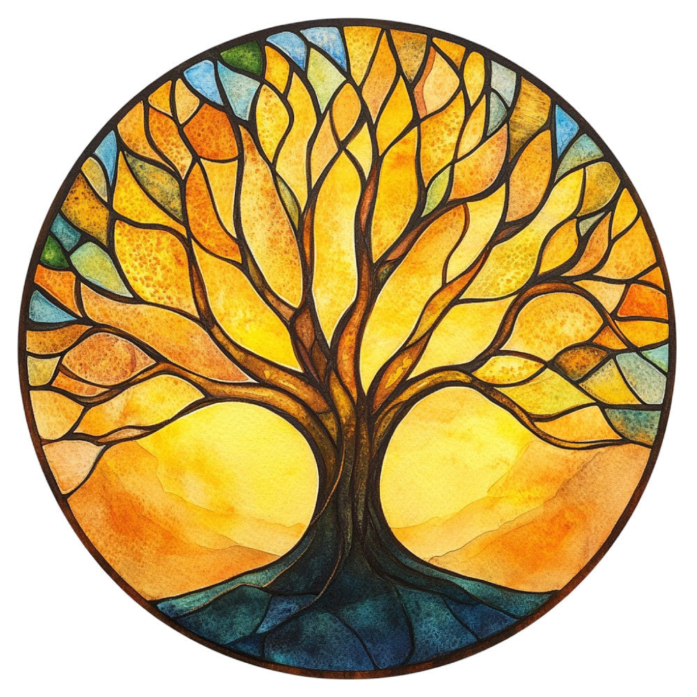 Tree of Life Stained Glass Fabric Panel 9