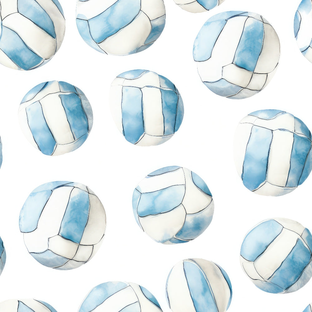 Daily Deal: Watercolor Volleyball Quilting Cotton Fabric - 45" x 0.5 Yards"