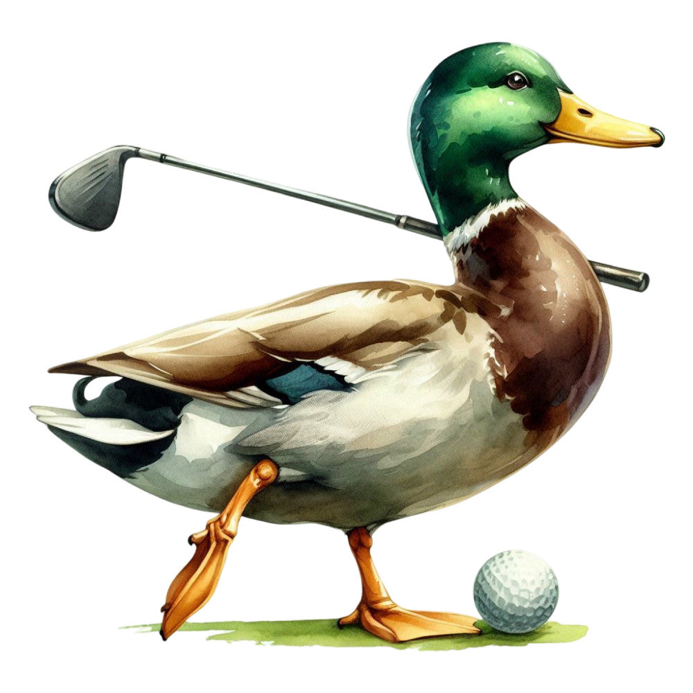 Golfing Mallard Fabric Panel 10