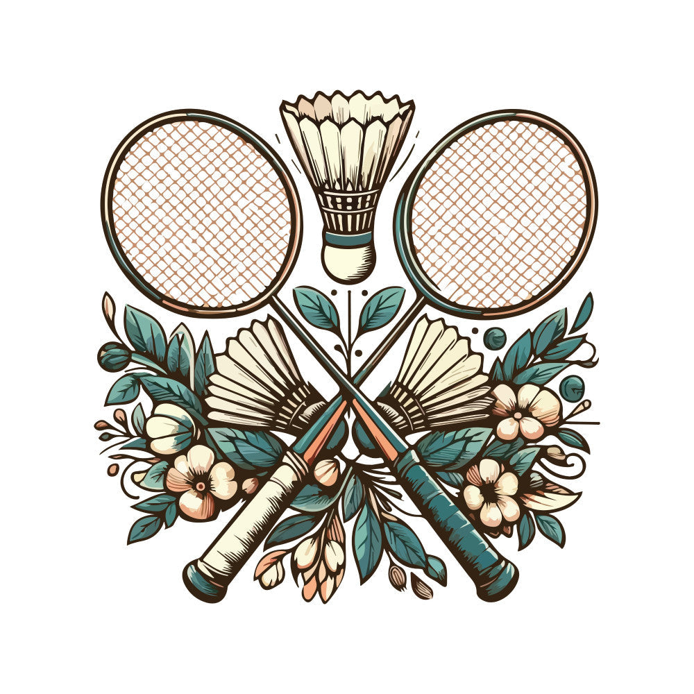 Watercolor-Badminton Fabric Panel 3
