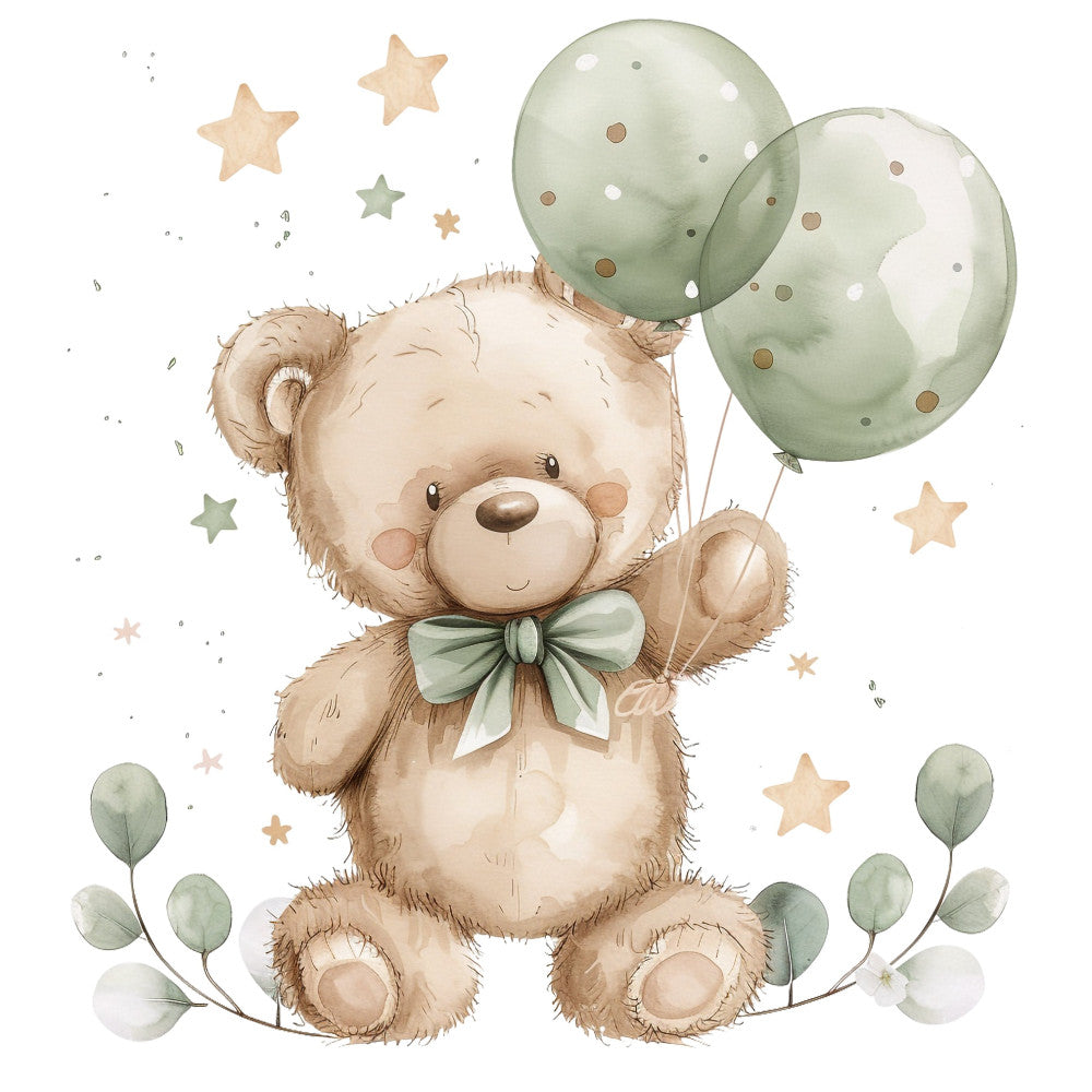 Nursery Teddy Bear Fabric Panel 1