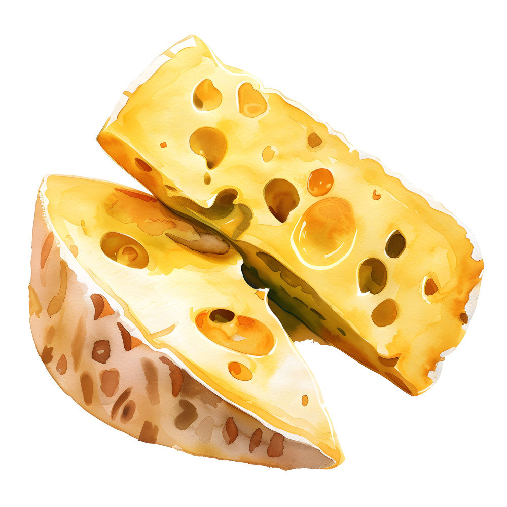 Watercolor Cheese Fabric Panel 2