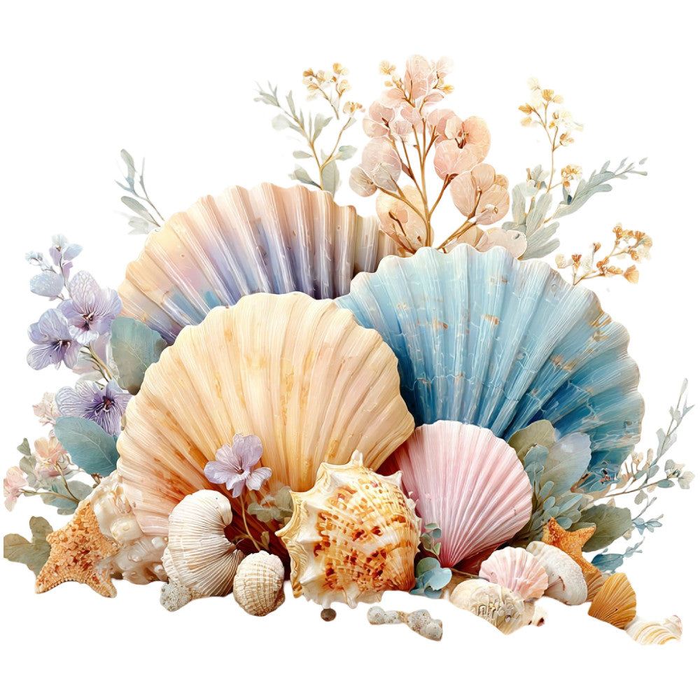 Colorful Seashell Fabric Panel 18