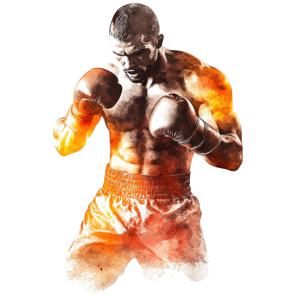 Watercolor Boxing Fabric Panel 4