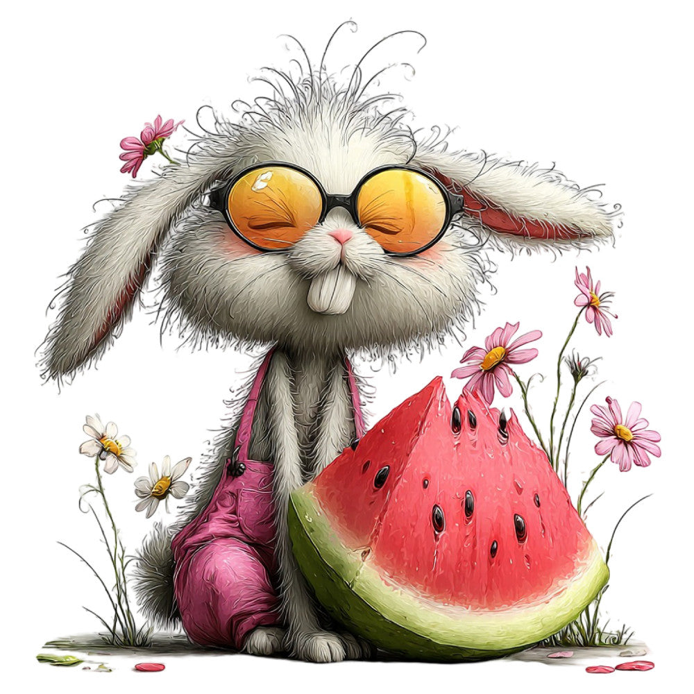 Whimsical Summer Bunny Fabric Panel 8
