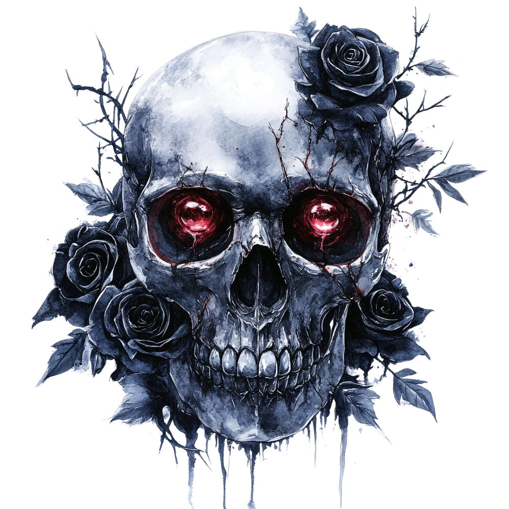 Red Eyed Skull Fabric Panel 18