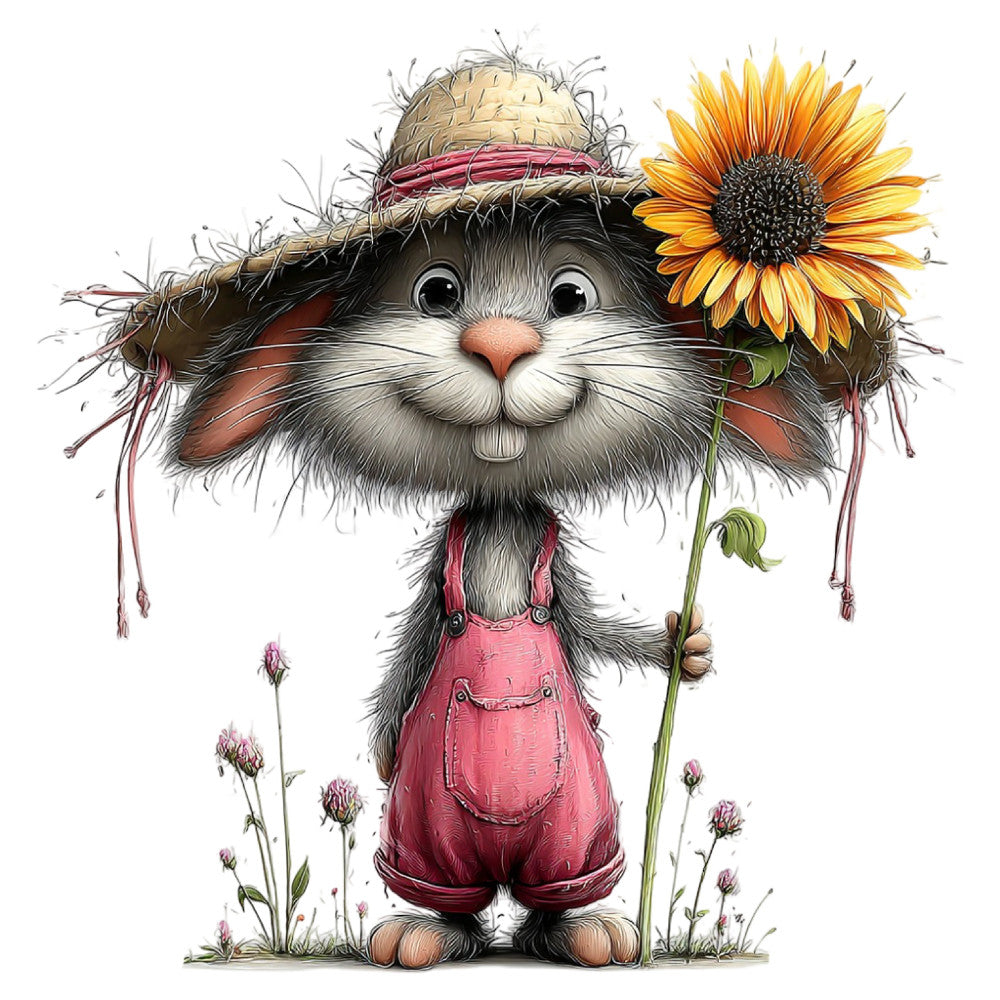 Whimsical Summer Bunny Fabric Panel 2