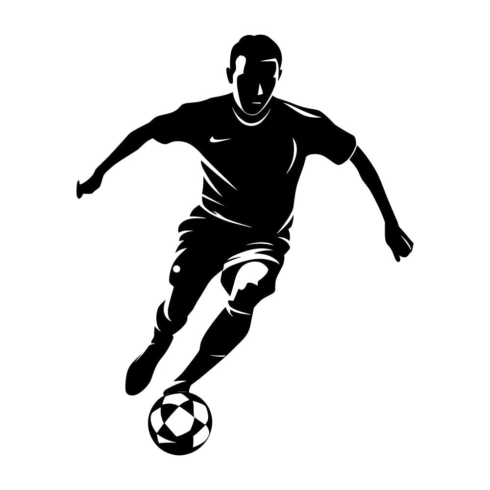 Soccer Player Silhouette Fabric Panel 7