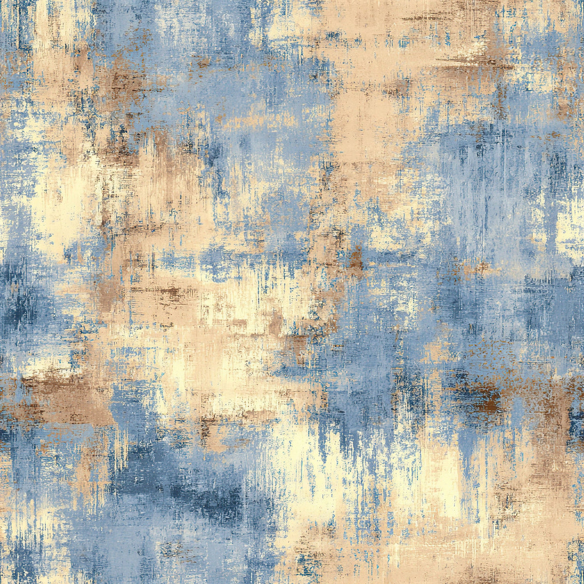 Daily Deal: Beige and Blue Grunge Pattern 8 Quilting Cotton Fabric - 45" x 2 Yards"