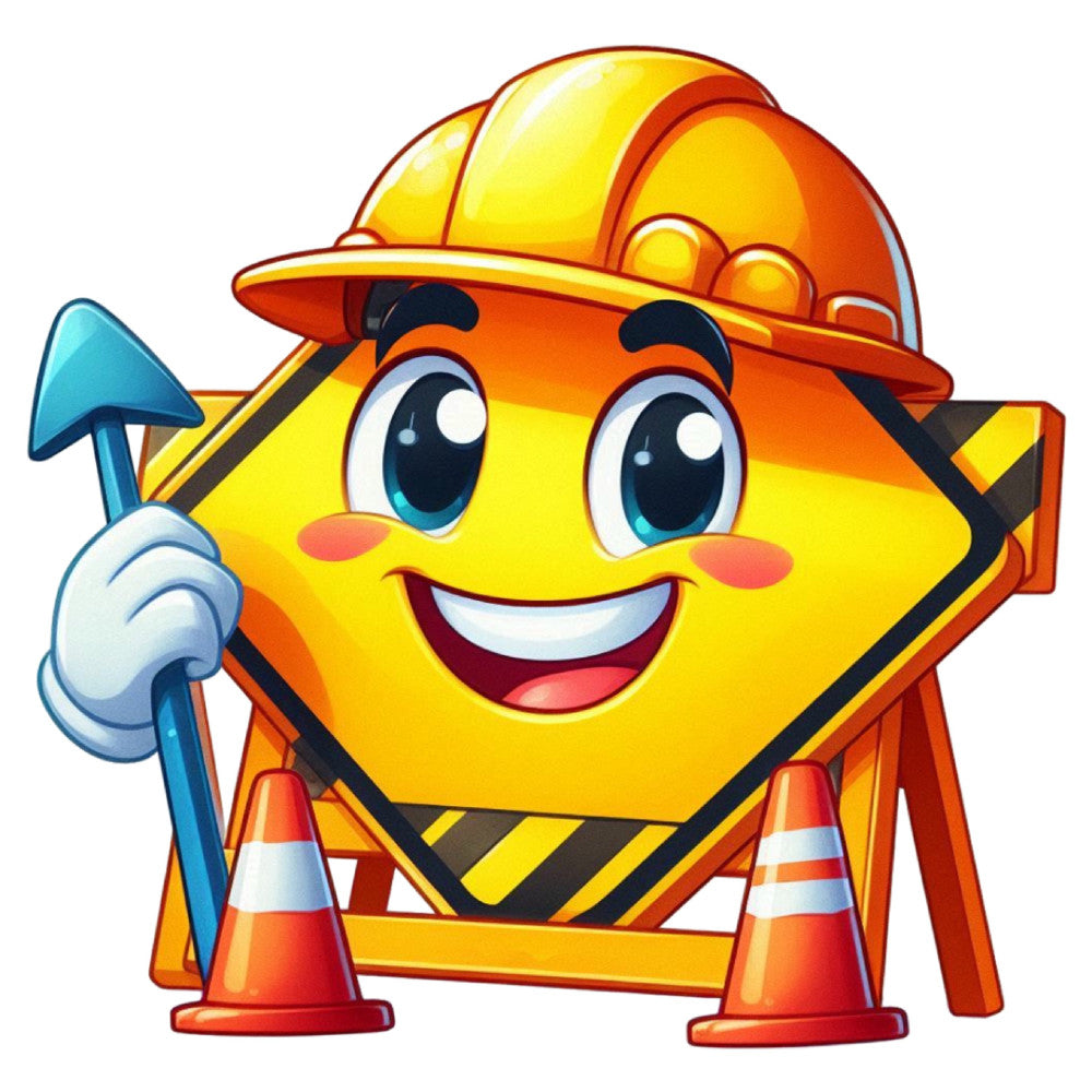 Cute Construction Characters Fabric Panel 19