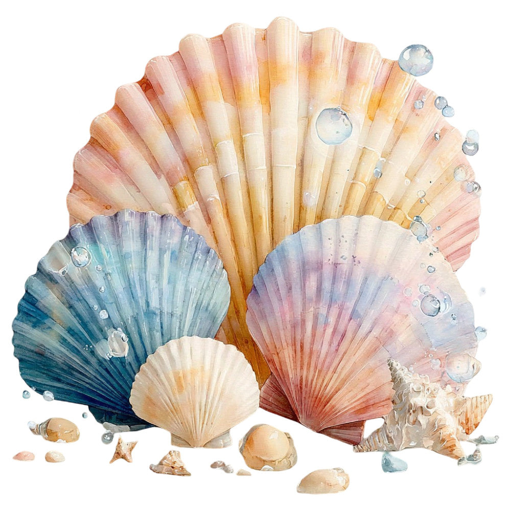 Colorful Seashell Fabric Panel 1