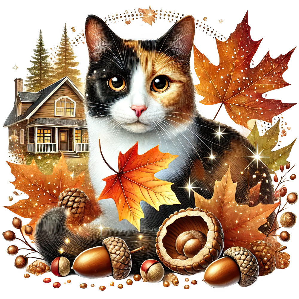 Autumn Cats Fabric Panel 25