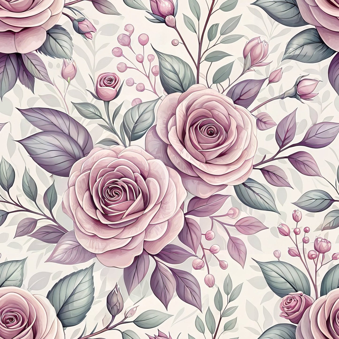 Daily Deal: Romantic Mauve Floral Pattern 7 Quilting Cotton Fabric - 45" x 3 Yards"
