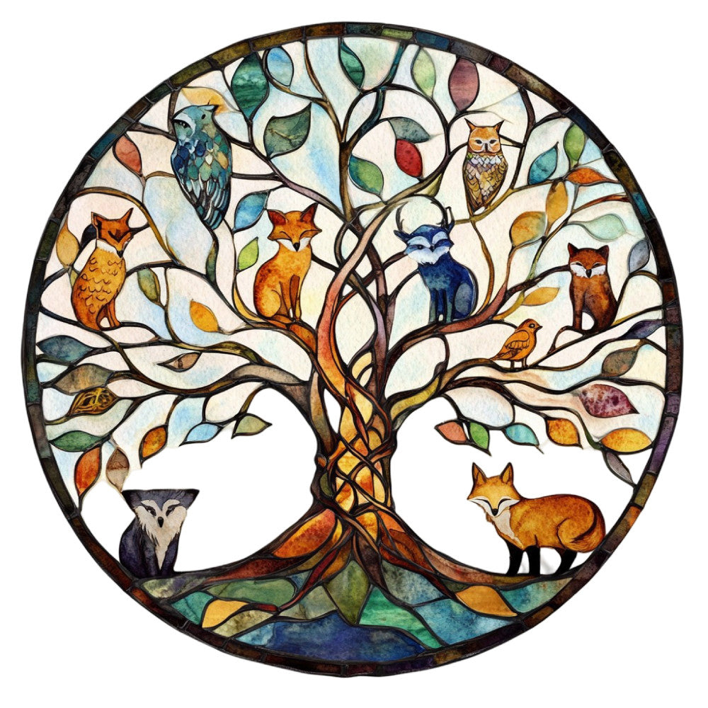 Tree of Life Stained Glass Fabric Panel 10