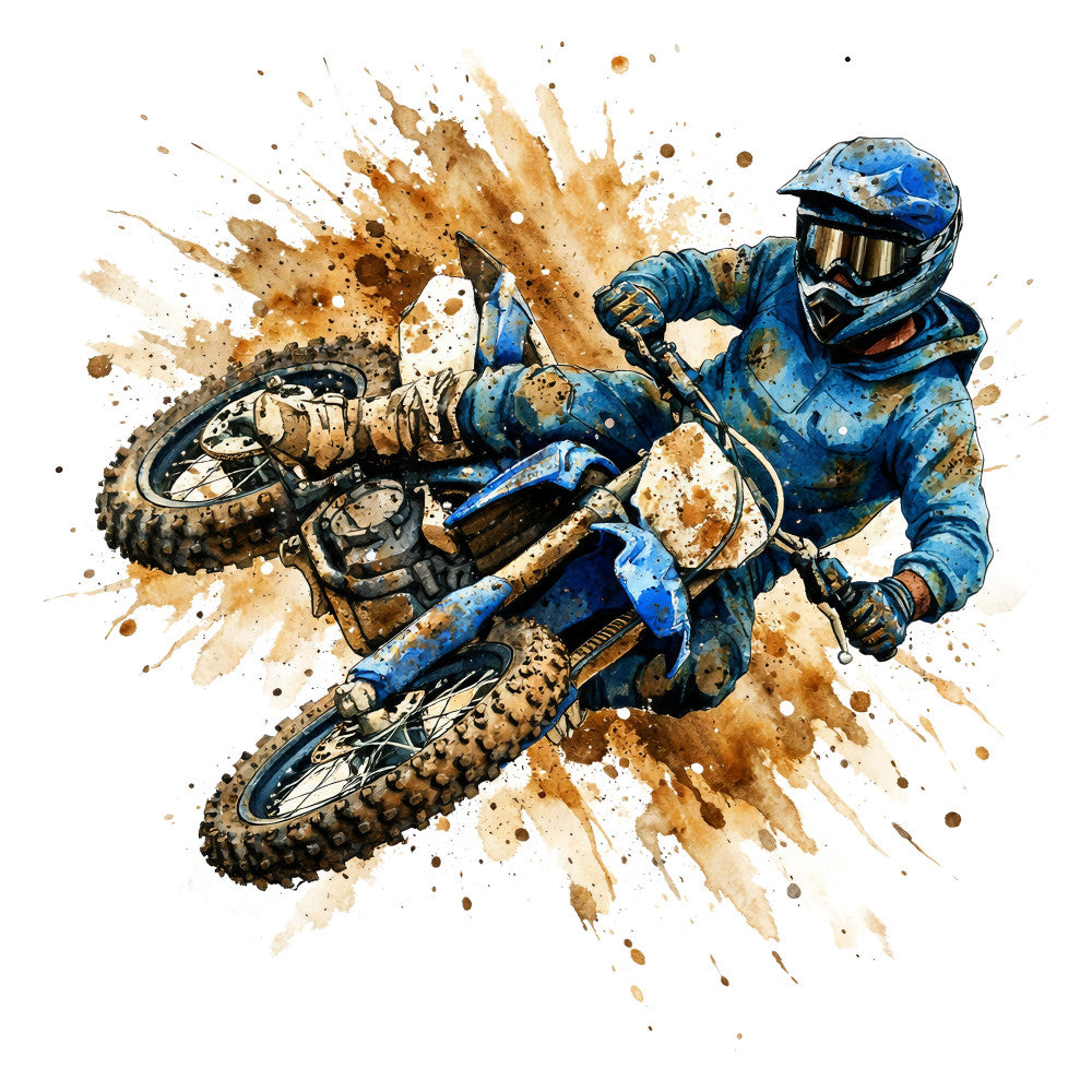 Watercolor Dirt Bike Fabric Panel 13