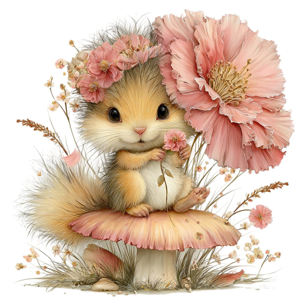 Whimsical Summer Squirrel Fabric Panel 21