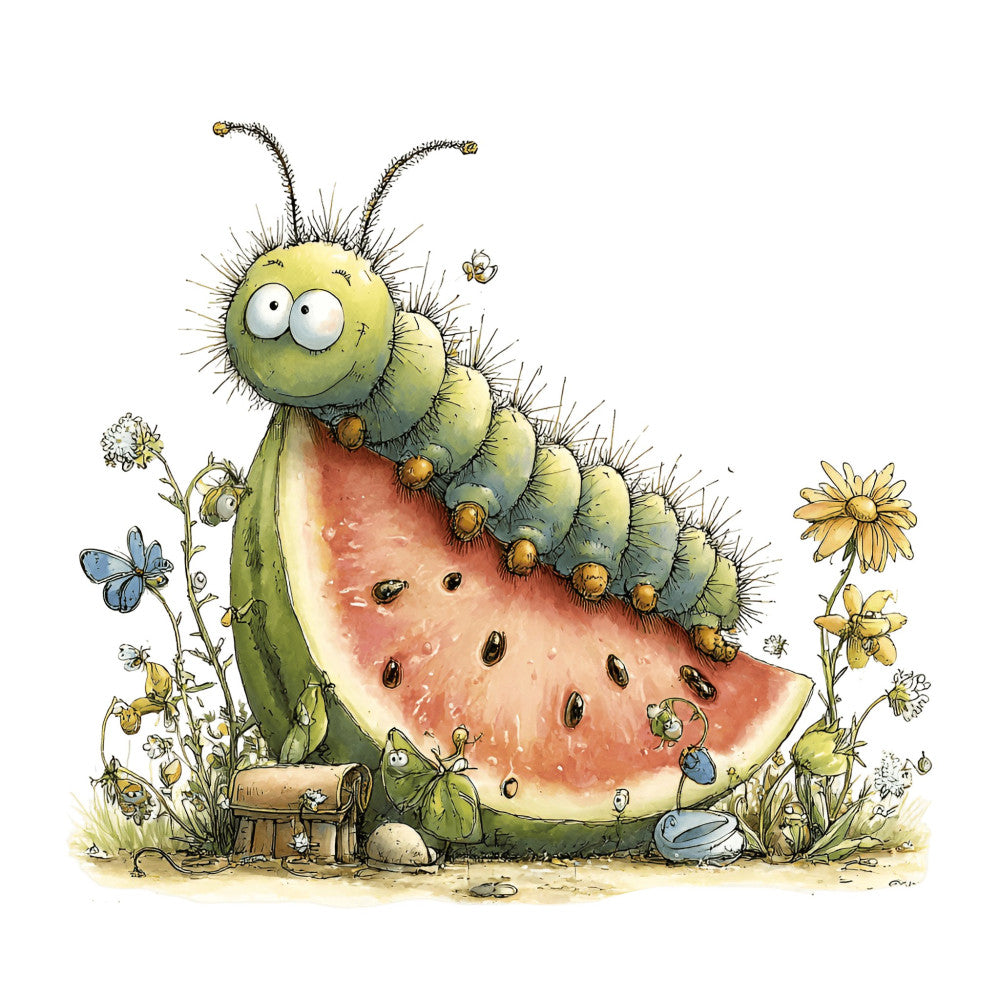 Whimsical Caterpillar Fabric Panel 33