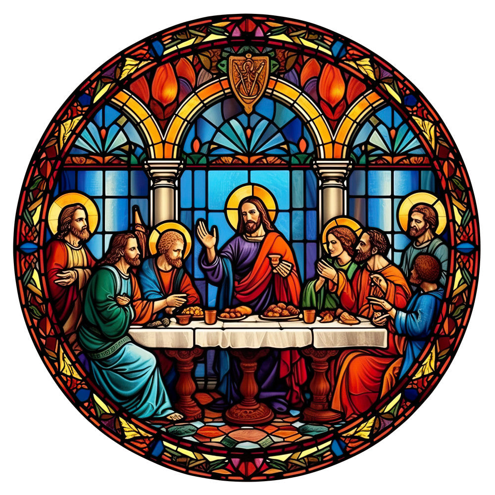 The Last Supper Stained Glass Fabric Panel 1