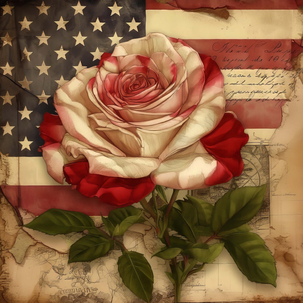 Vintage Patriotic Fabric Panel 10