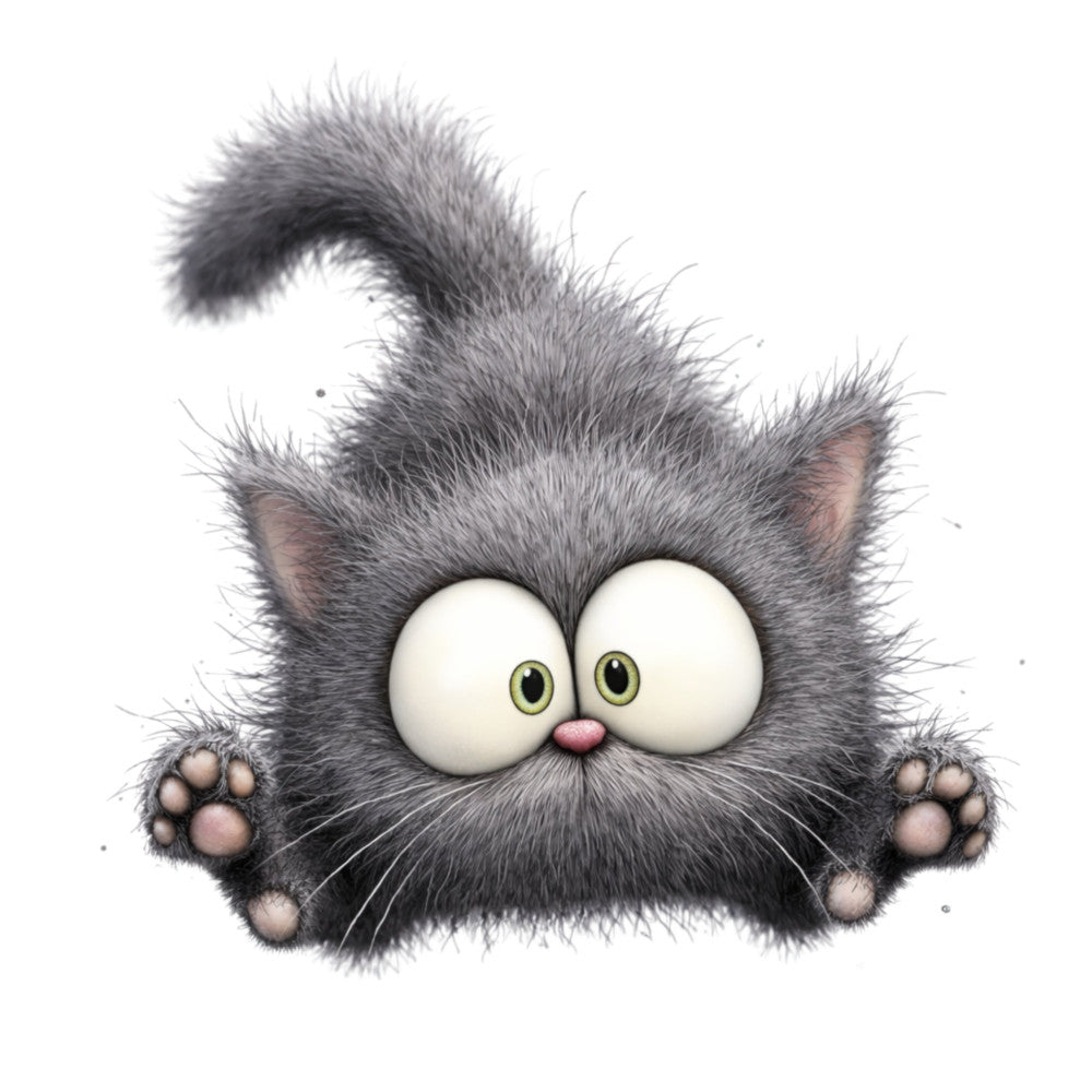Cute Gray Cat Fabric Panel 9