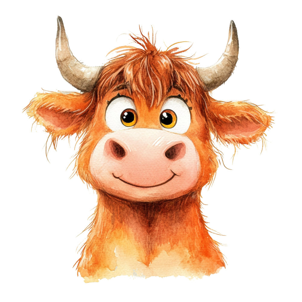 Adorable Highland Cow Fabric Panel 18
