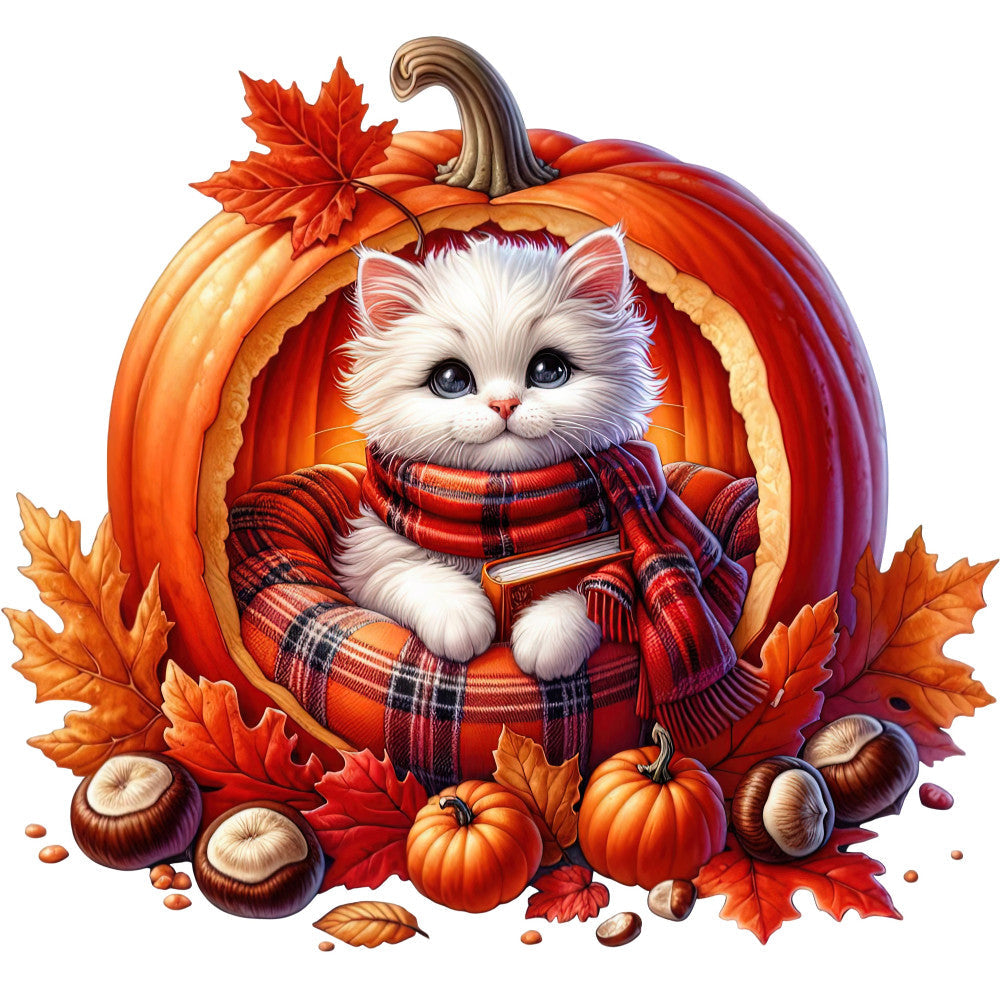 Autumn Cats Fabric Panel 60