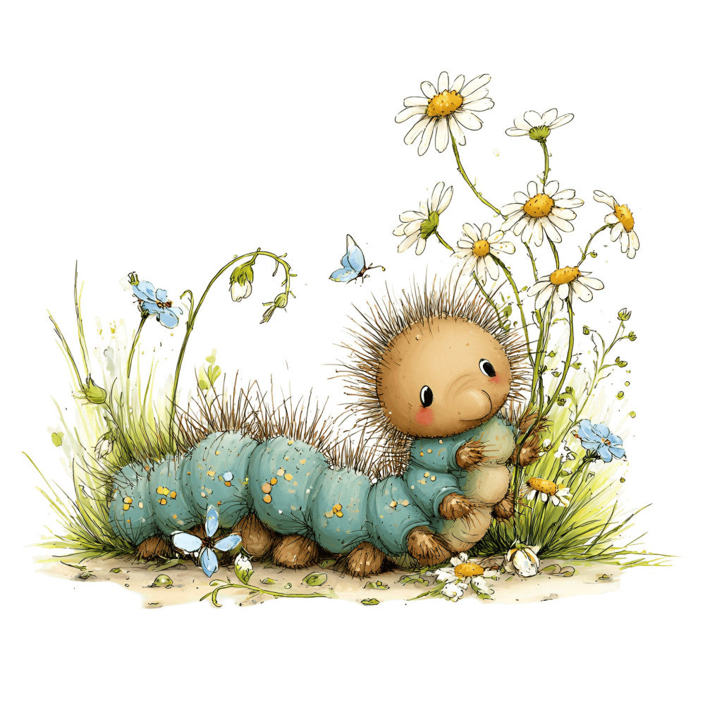 Whimsical Caterpillar Fabric Panel 2