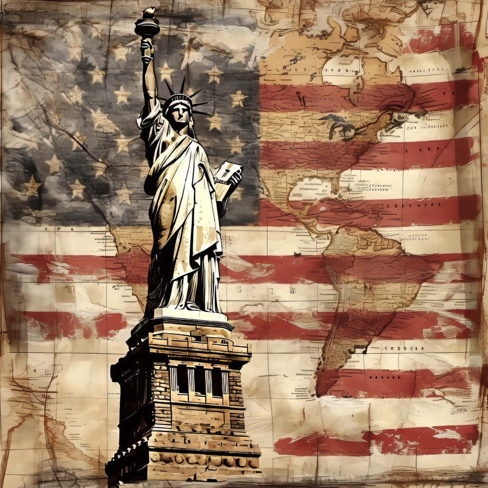 Vintage Patriotic Fabric Panel 8