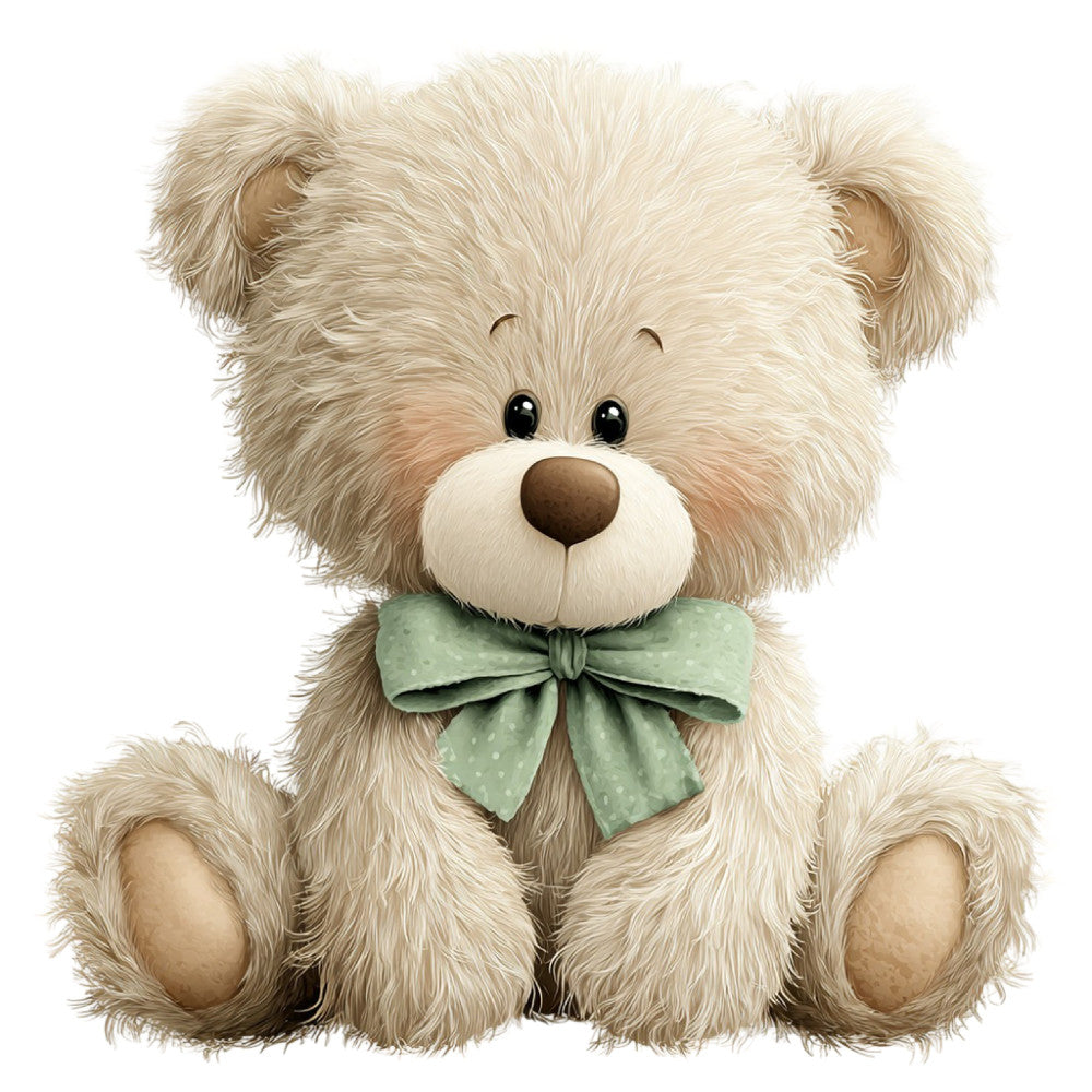 Watercolor Teddy Bear Fabric Panel 17
