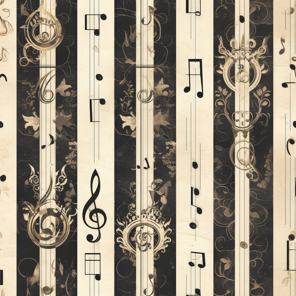 Daily Deal: Elegant Music Quilting Cotton Fabric - 45" x 0.5 Yards"