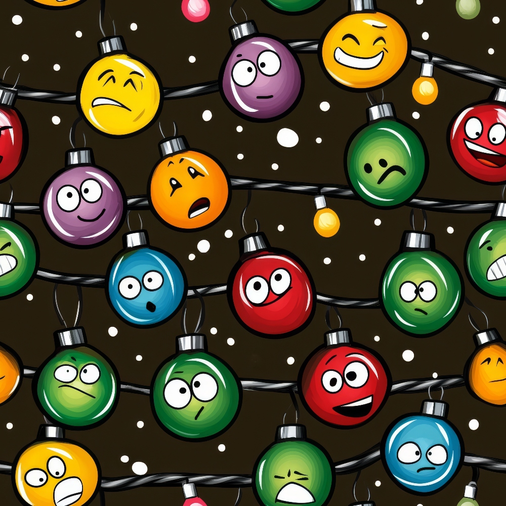 Daily Deal: Cartoon Christmas Lights Quilting Cotton Fabric - 45" x 1 Yard"