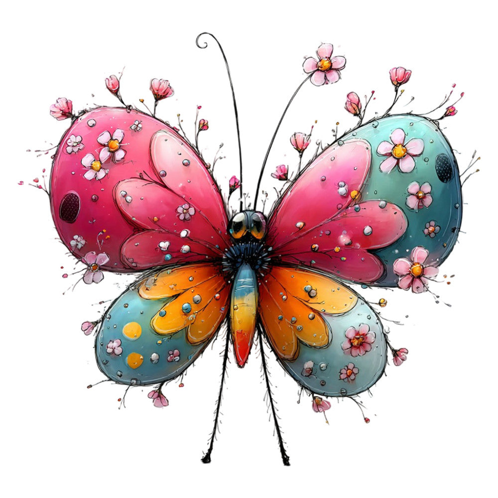 Whimsical Summer Butterfly Fabric Panel 13