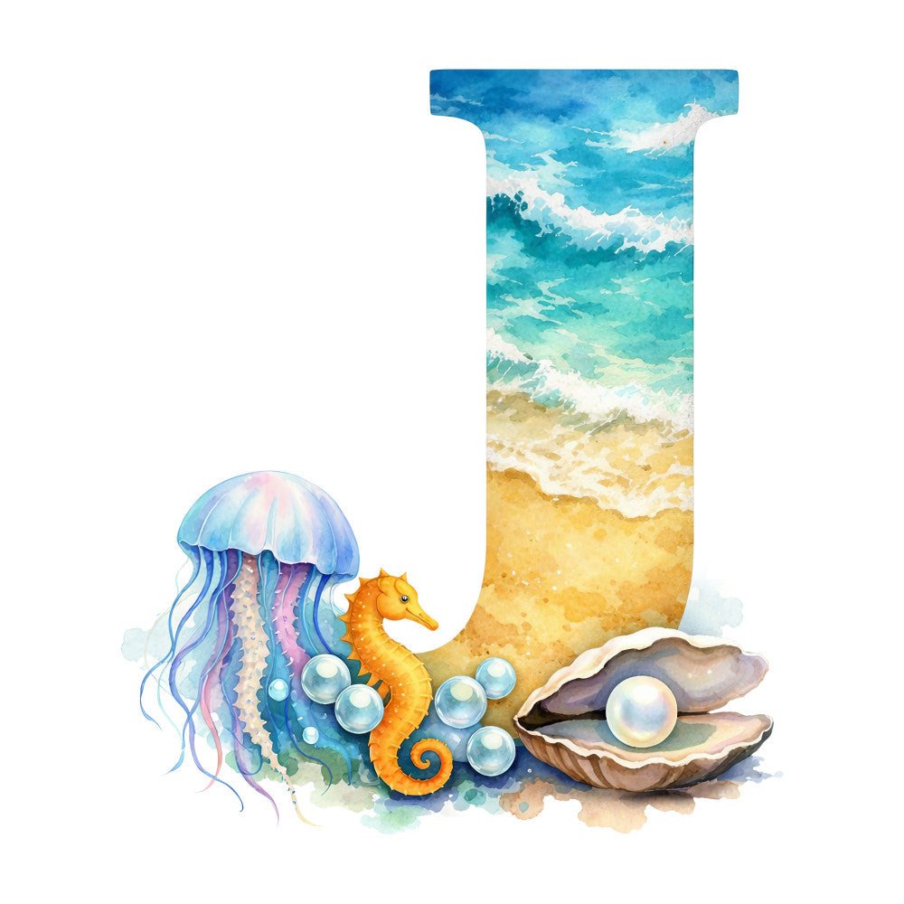 Summer Beach Alphabet Fabric Panel 31