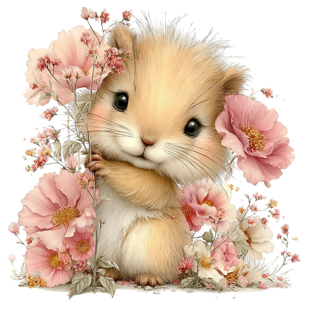 Whimsical Summer Squirrel Fabric Panel 46